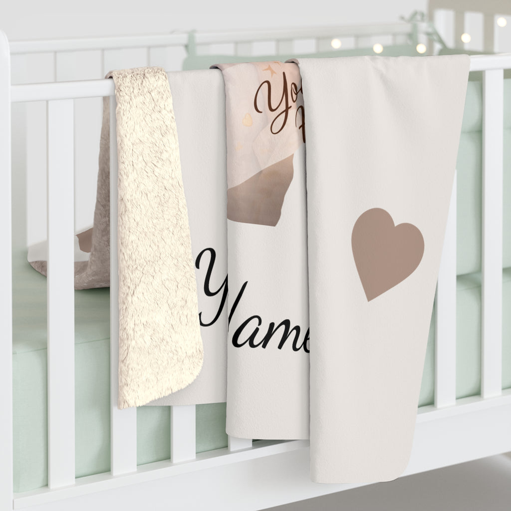 Personalized Photo Sherpa Blanket – Custom Couples Name & Heart Design