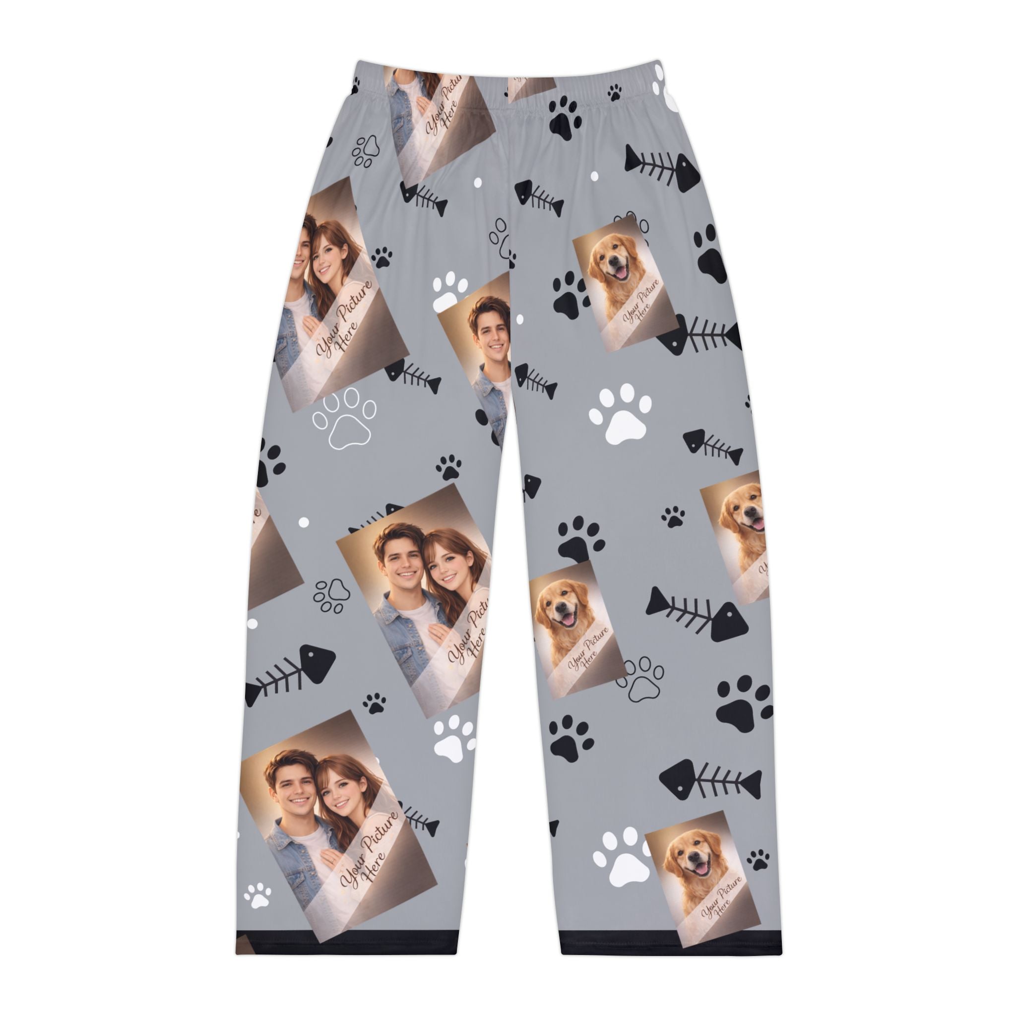 Personalized Photo Pet Pajama Pants . Custom Couple and  Dog Print Sleepwear