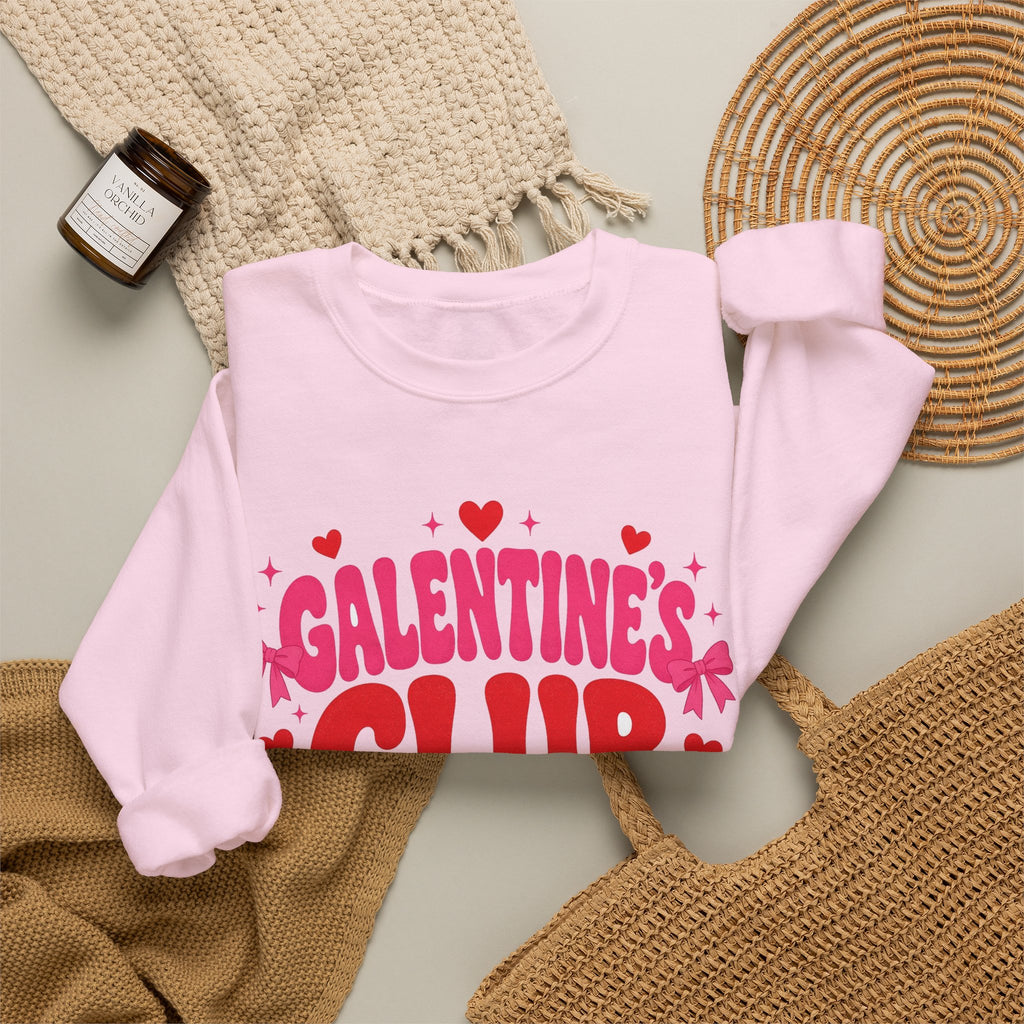 Galentine's Club Sweatshirt — Retro Valentine's Day Crewneck for Besties
