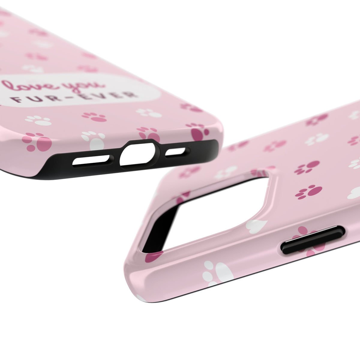Paw Print Phone Case — Love You Fur-Ever Pink Tough Case for iPhone & Samsung