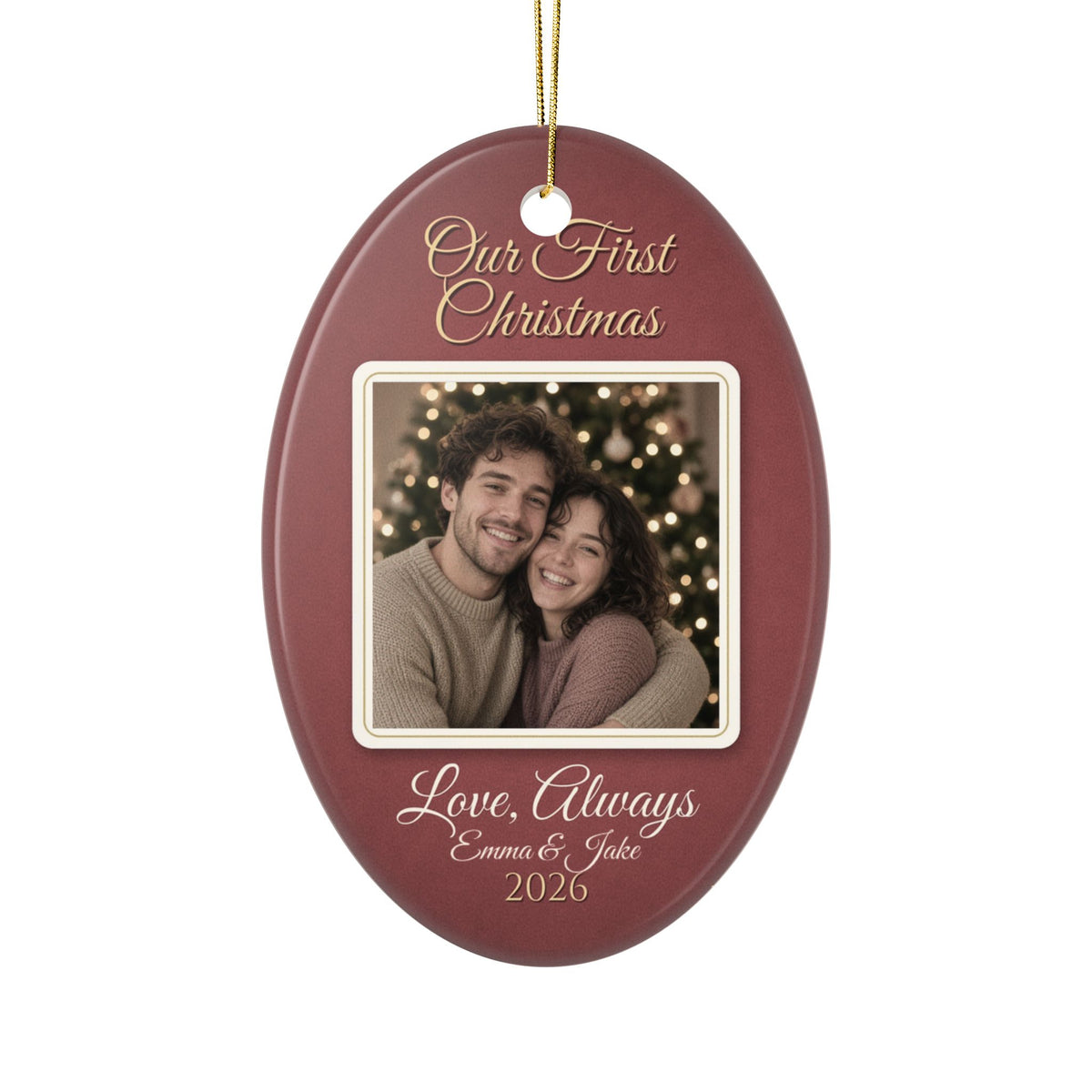 Our First Christmas 2026 Ornament — Ceramic Couple Keepsake