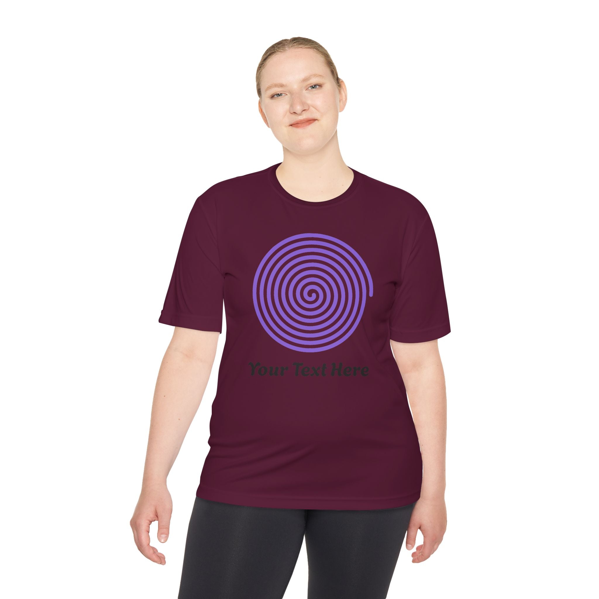 Hypnotic Spiral Tee – Customizable Purple Spiral T-Shirt