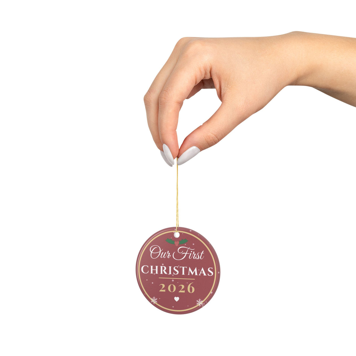 Our First Christmas 2026 Ornament — Ceramic Keepsake for Couples & New Families