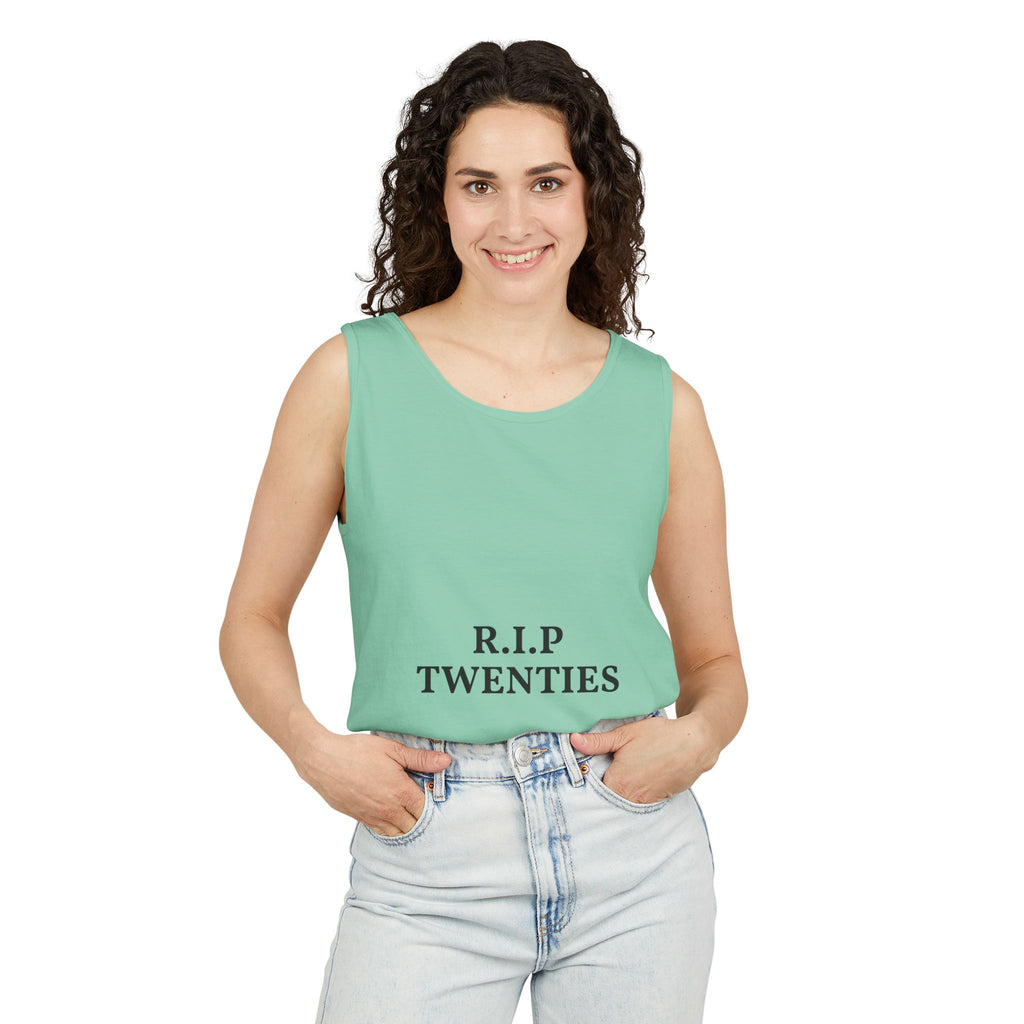 R.I.P. Twenties Tank Top — Funny 30th Birthday Retirement of Your 20s Tee