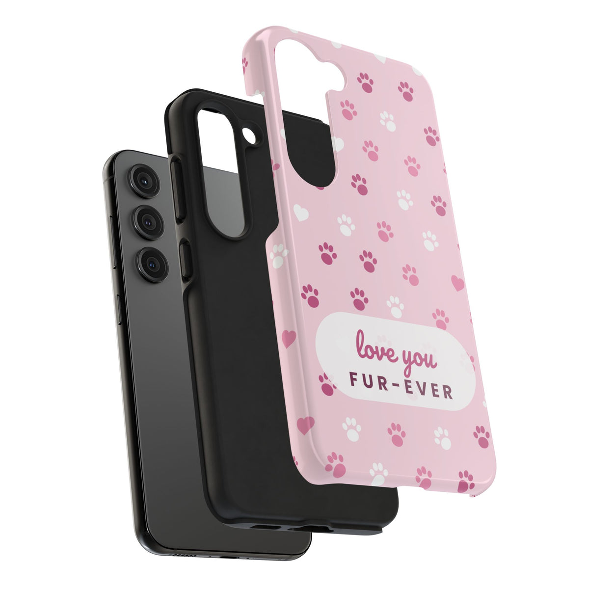 Paw Print Phone Case — Love You Fur-Ever Pink Tough Case for iPhone & Samsung