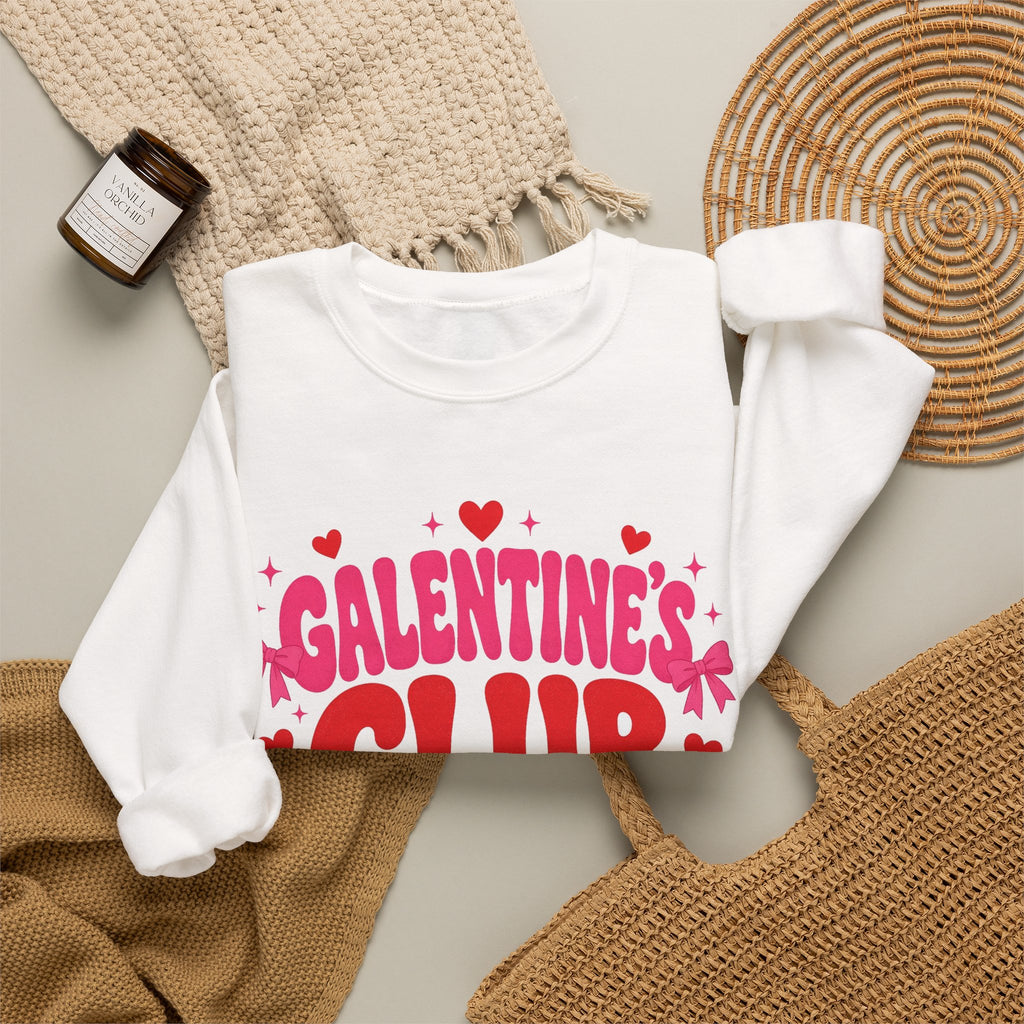 Galentine's Club Sweatshirt — Retro Valentine's Day Crewneck for Besties