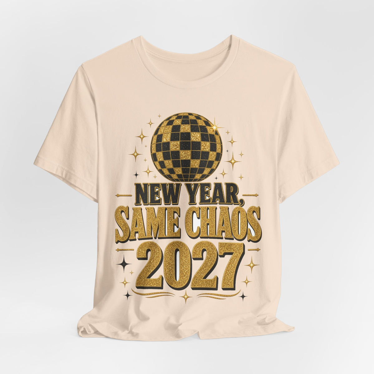 New Year Same Chaos 2027 Shirt — Funny Disco Ball New Years Eve Tee