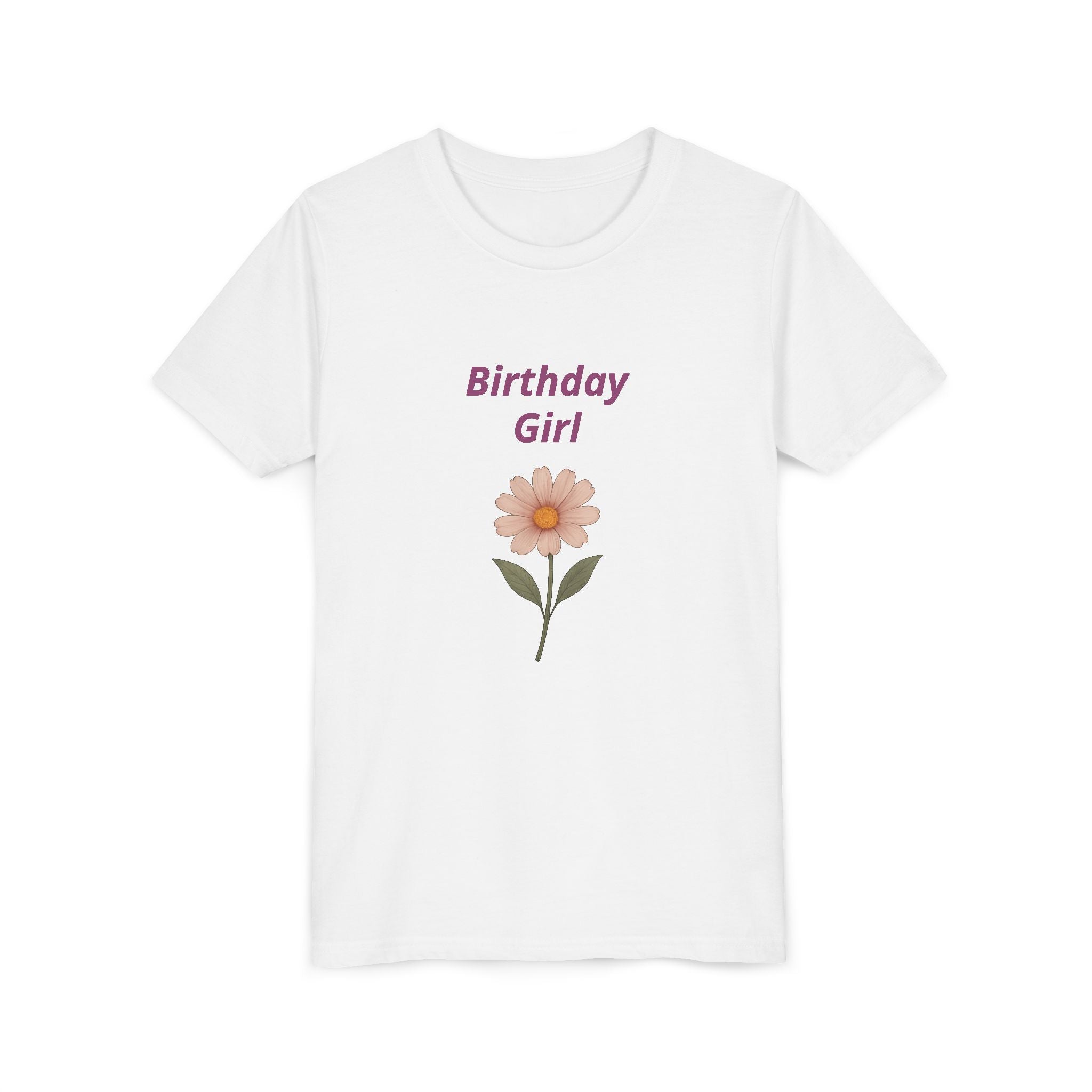 Birthday Girl Youth Tee — Floral Daisy Kids Birthday Shirt