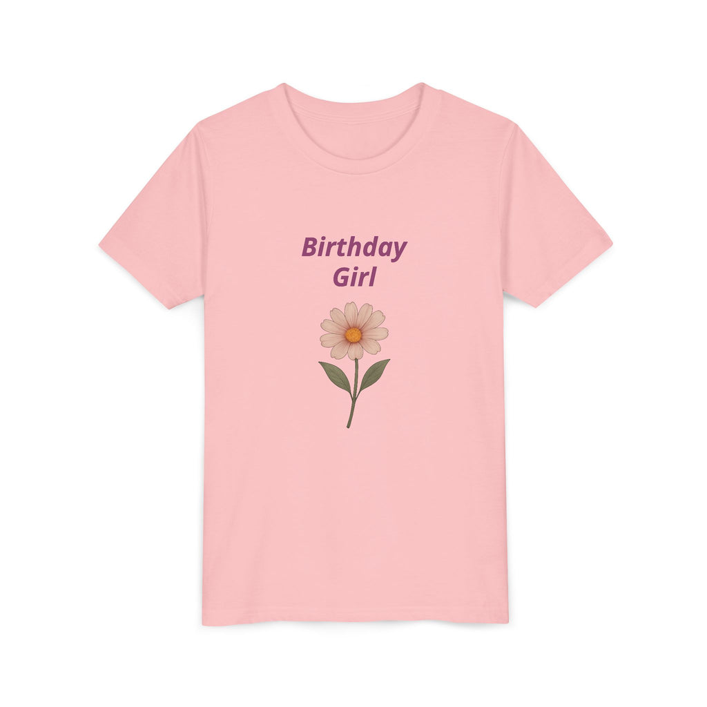 Birthday Girl Youth Tee — Floral Daisy Kids Birthday Shirt