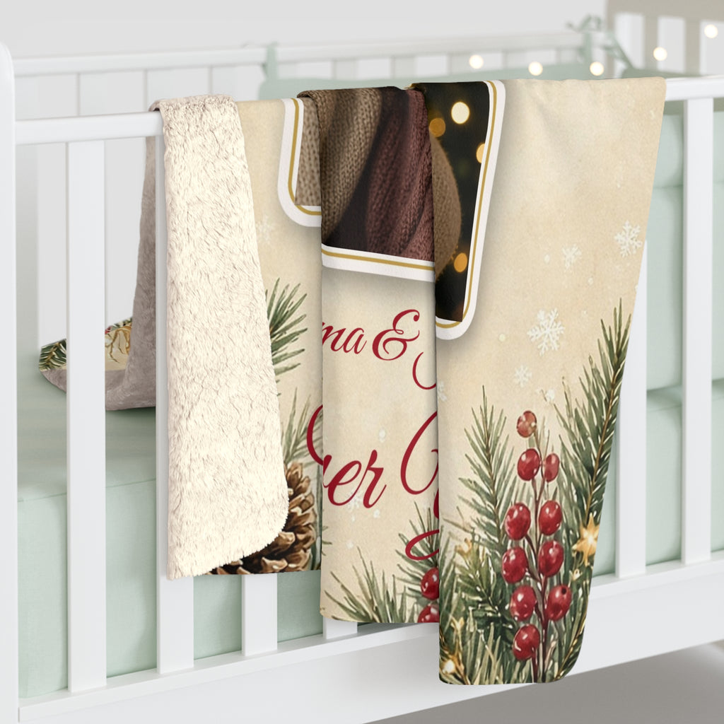 Personalized Love Every Day Sherpa Blanket — Custom Photo Fleece Throw
