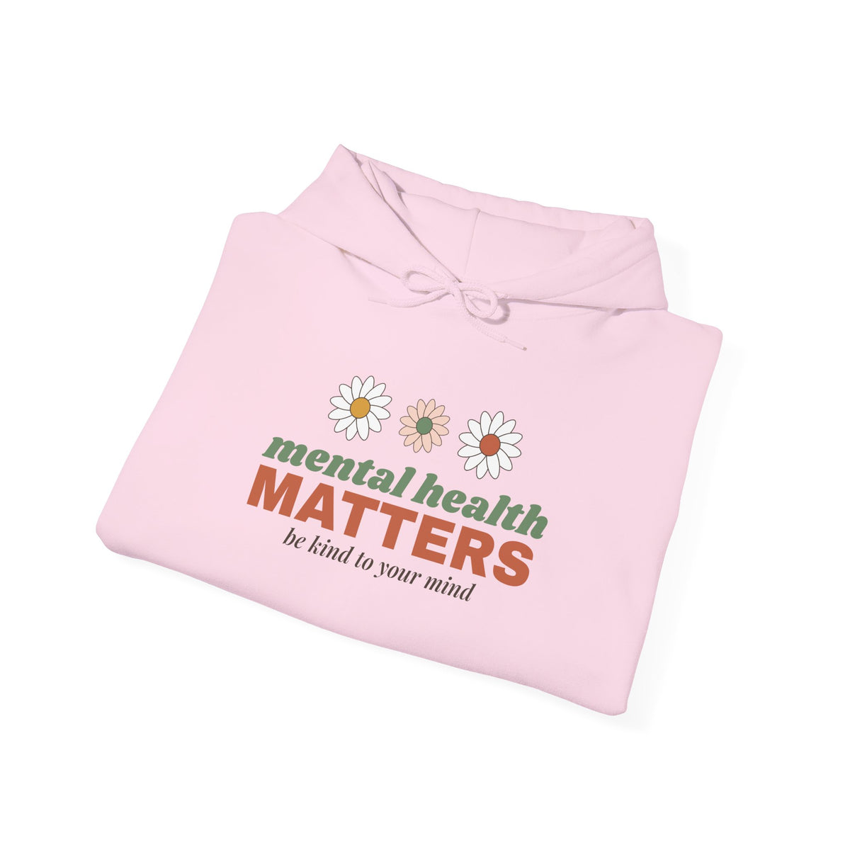 Mental Health Matters Hoodie — Be Kind to Your Mind Retro Daisy Hooded Sweatshirt