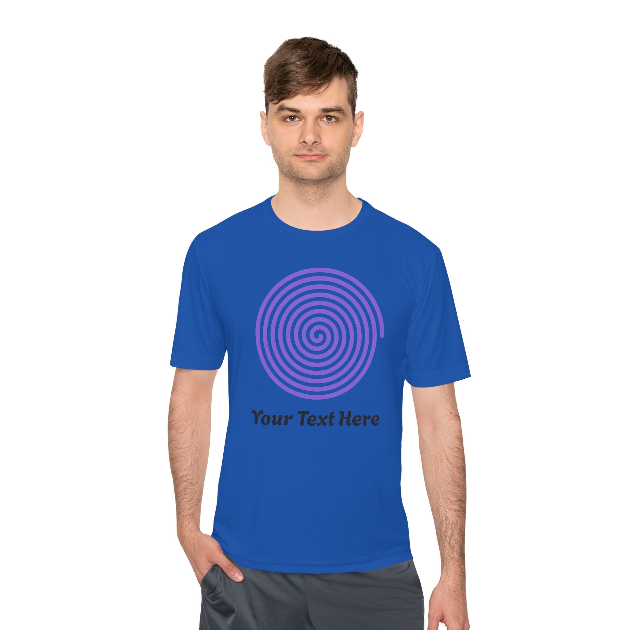Hypnotic Spiral Tee – Customizable Purple Spiral T-Shirt