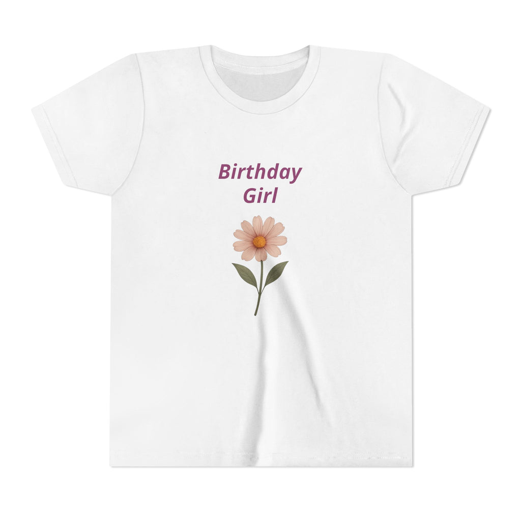 Birthday Girl Youth Tee — Floral Daisy Kids Birthday Shirt