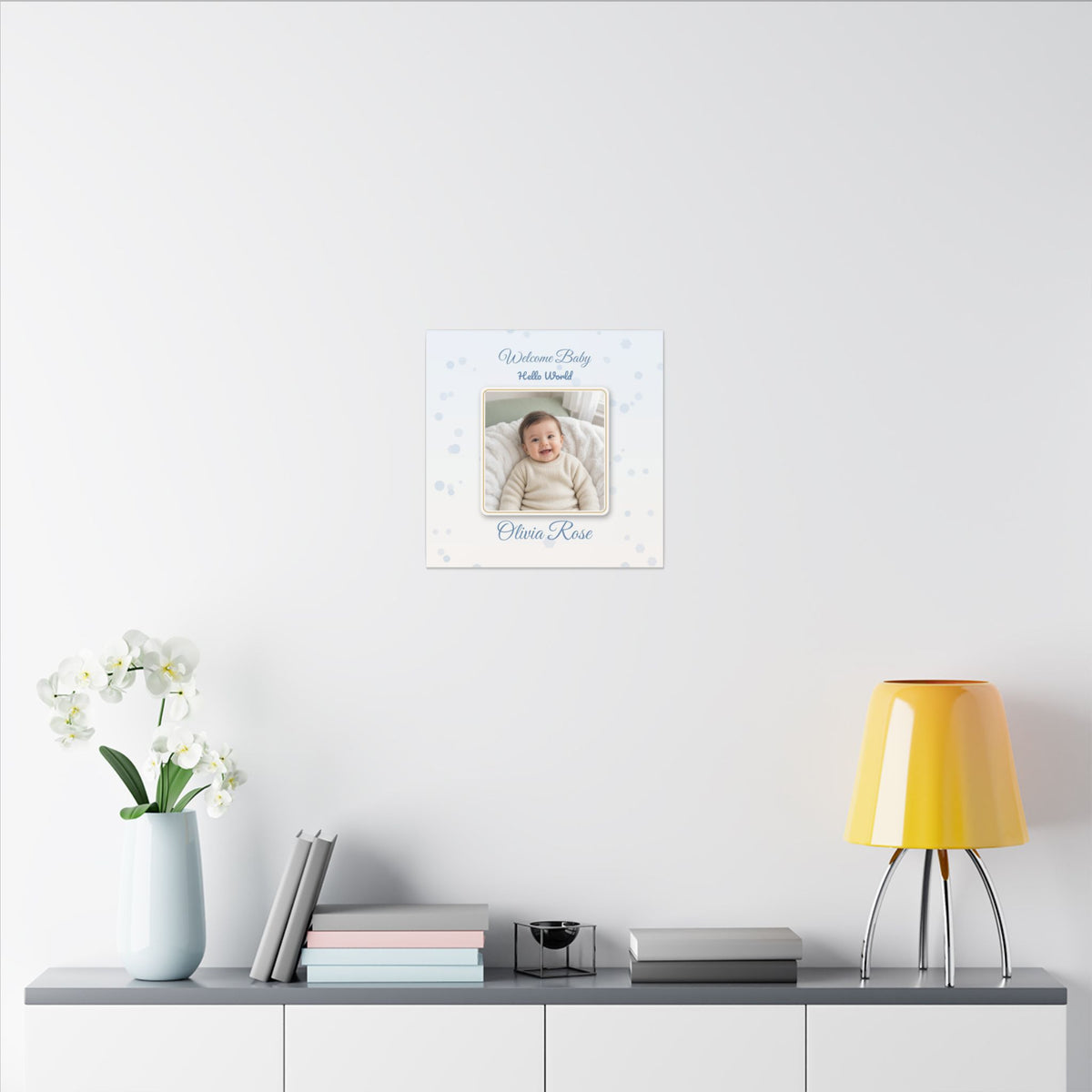Welcome Baby Personalized Birth Announcement Canvas – Custom Newborn Wall Art