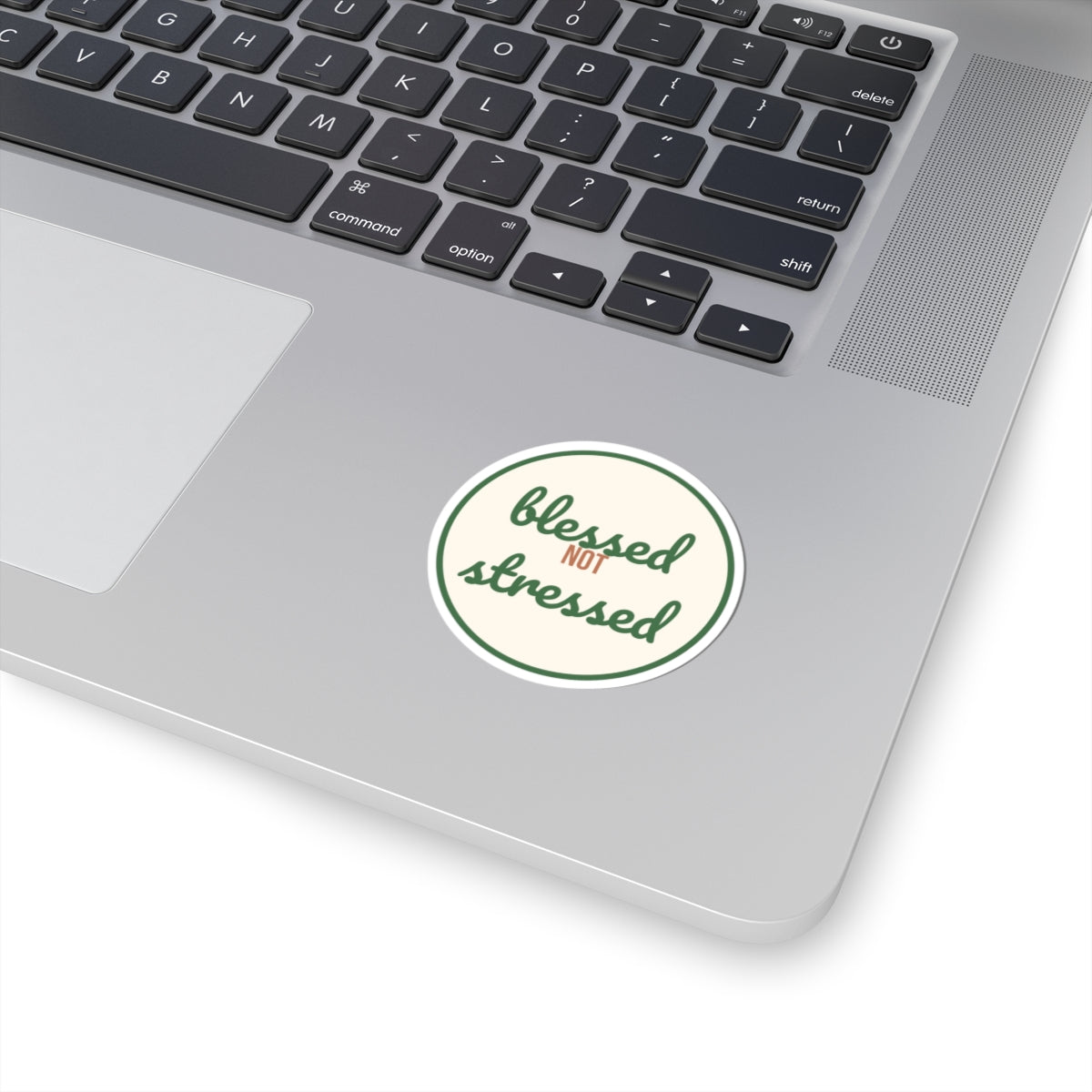 Blessed Not Stressed Sticker — Cute Christian Faith Vinyl Decal