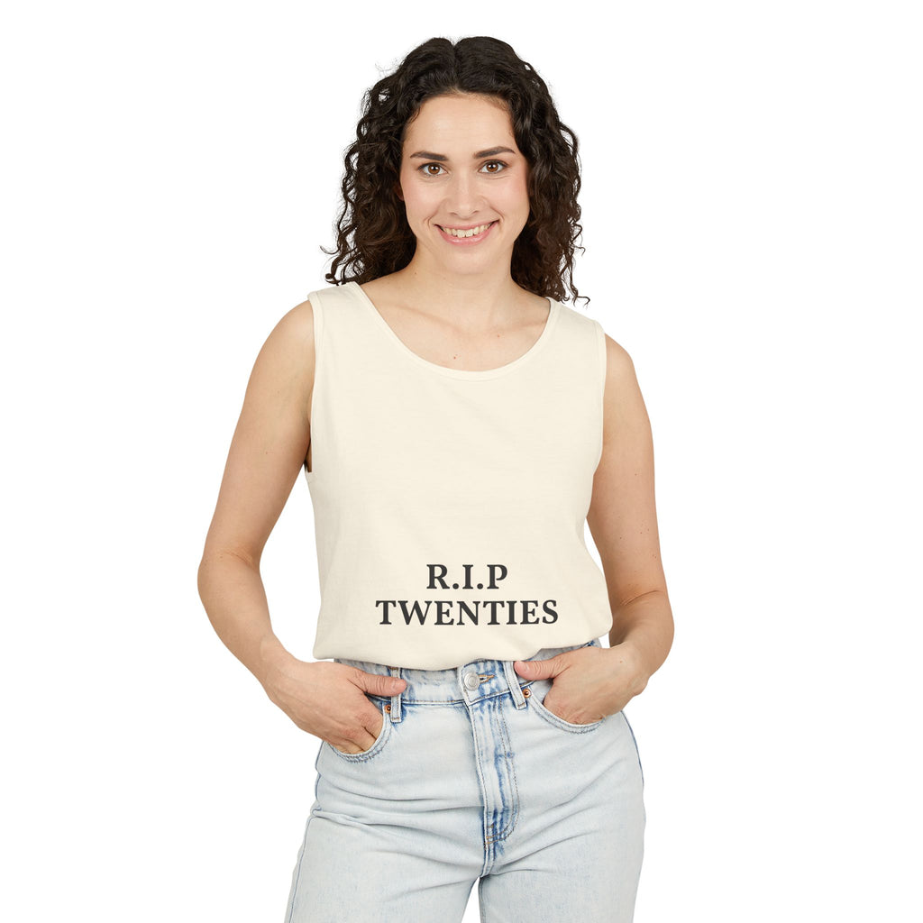 R.I.P. Twenties Tank Top — Funny 30th Birthday Retirement of Your 20s Tee