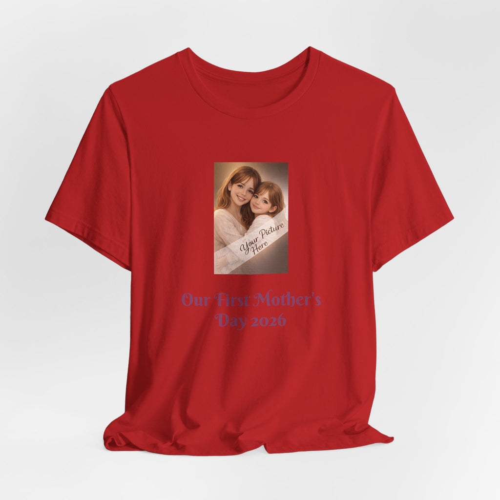Our First Mother's Day Photo Tee — Personalized Floral Mother's Day T-Shirt