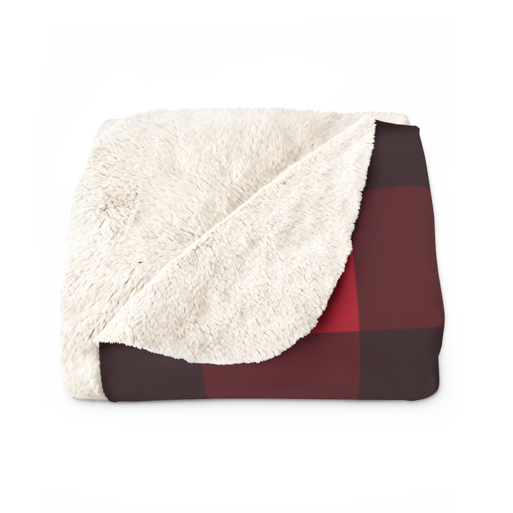 Home for the Holidays Sherpa Blanket — Buffalo Plaid Christmas Fleece Throw