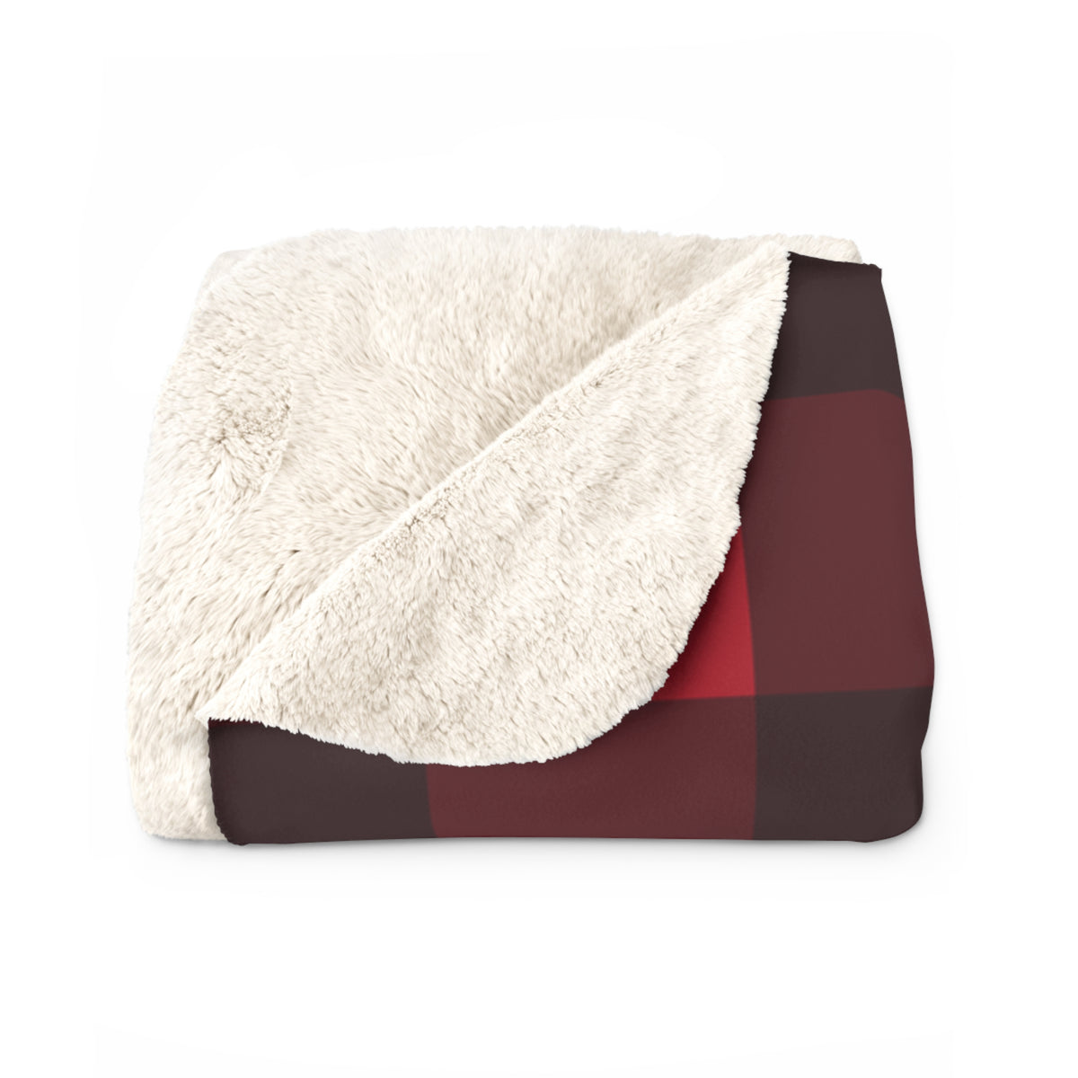 Home for the Holidays Sherpa Blanket — Buffalo Plaid Christmas Fleece Throw