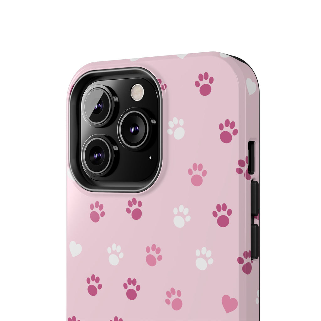 Paw Print Phone Case — Love You Fur-Ever Pink Tough Case for iPhone & Samsung