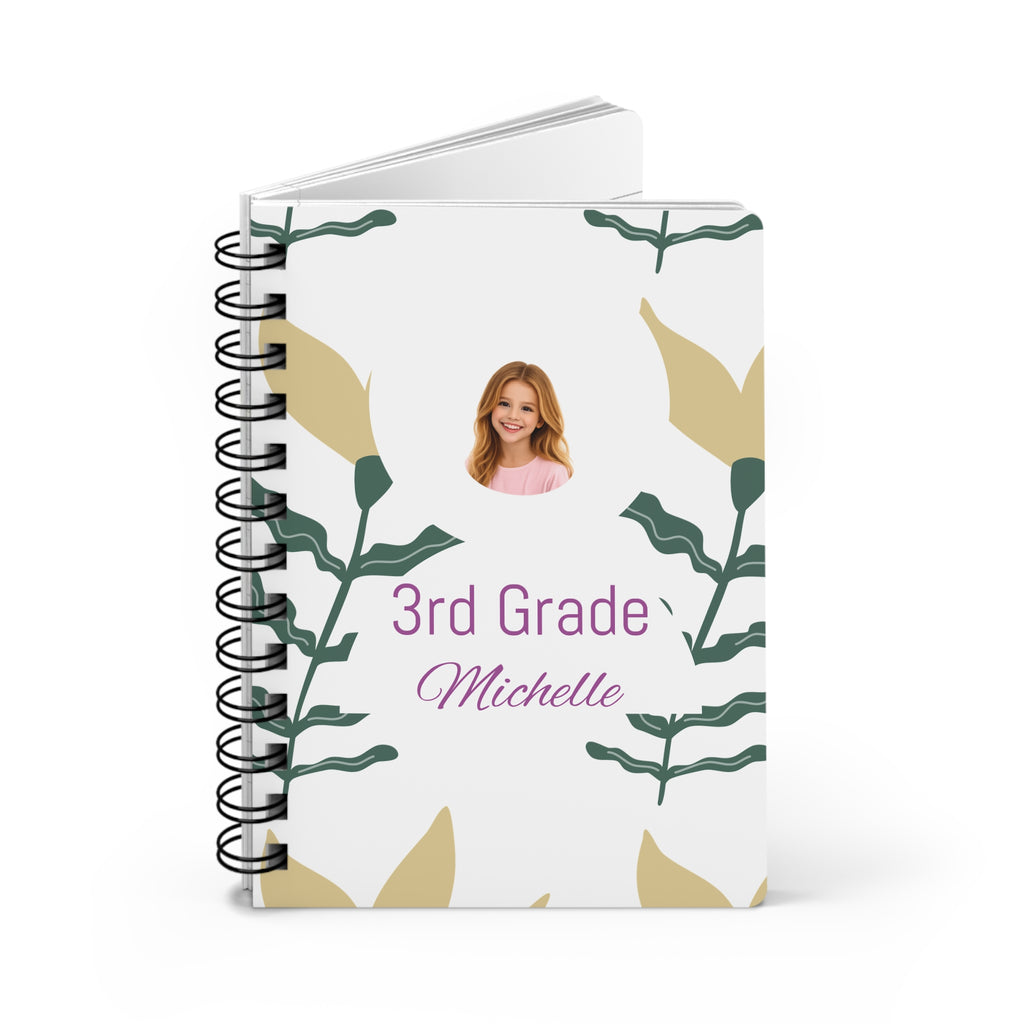 Spiral Notebook — Personalized 3rd Grade Teacher Journal with Floral Design (Custom Name)