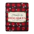 Home for the Holidays Sherpa Blanket — Buffalo Plaid Christmas Fleece Throw