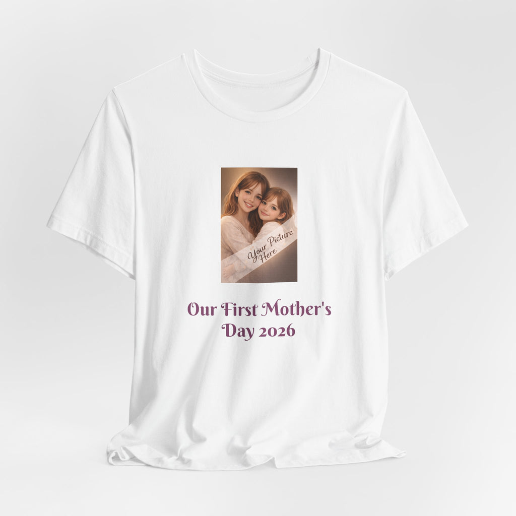 Our First Mother's Day Photo Tee — Personalized Floral Mother's Day T-Shirt