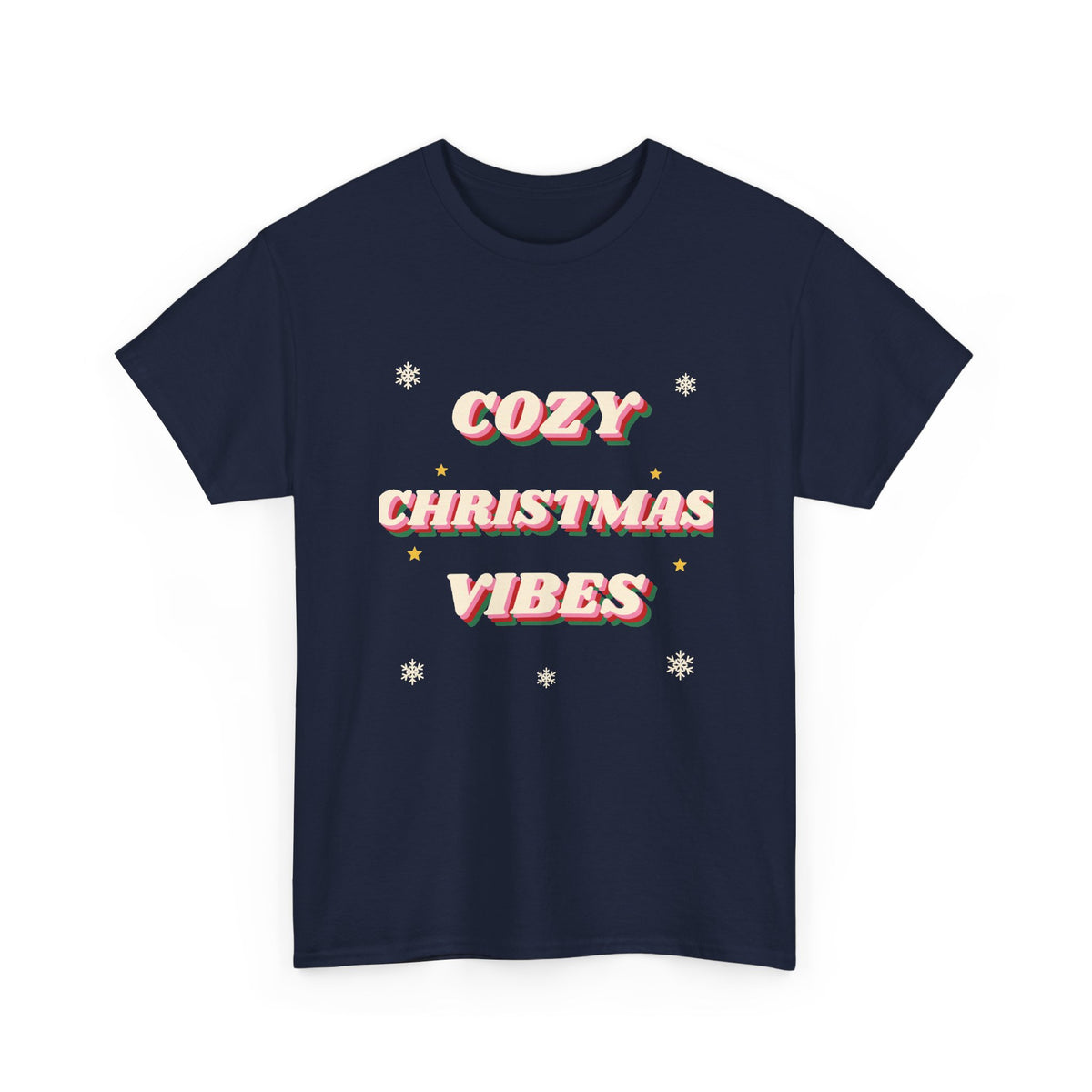 Cozy Christmas Vibes Tee — Retro 70s Groovy Holiday T-Shirt