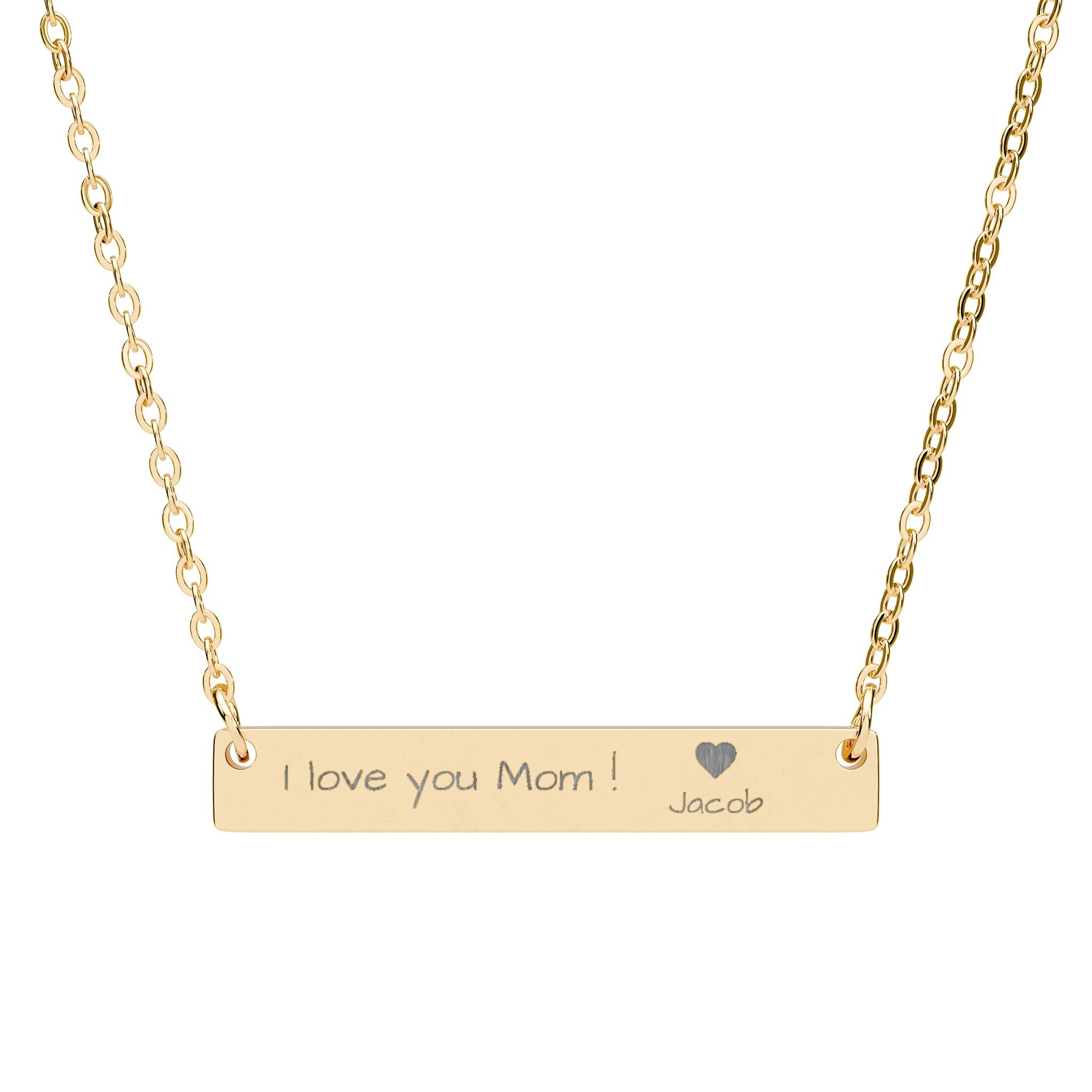 Engraved Horizontal Bar Necklace | Personalized Name Plate