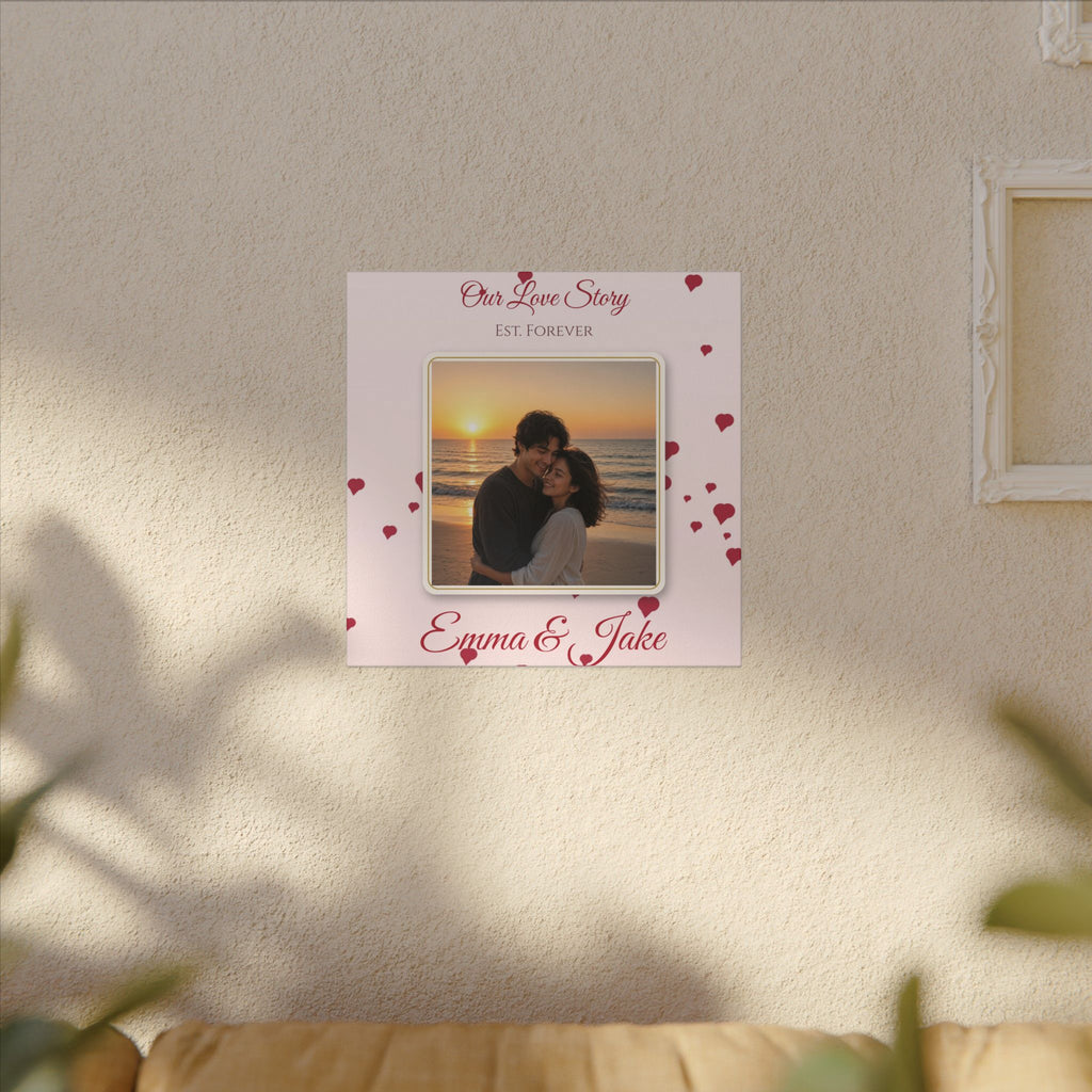 Our Love Story Personalized Couple Photo Canvas – Custom Anniversary Wall Art