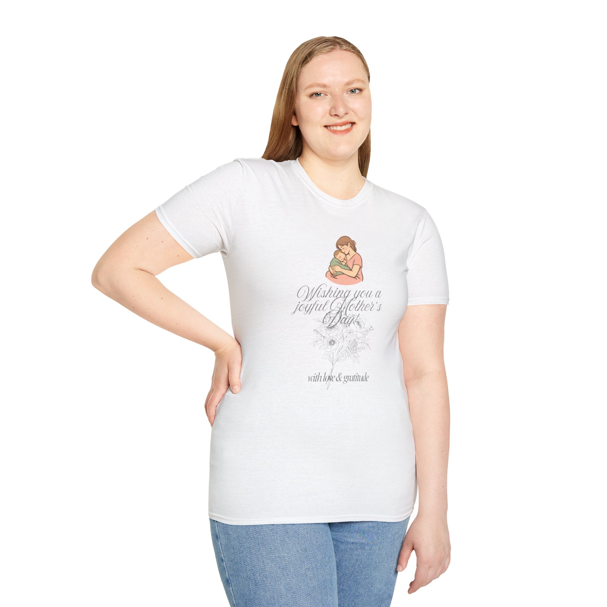 Mother’s Day T-Shirt – "Wishing you a joyful Mother’s Day" Floral Design