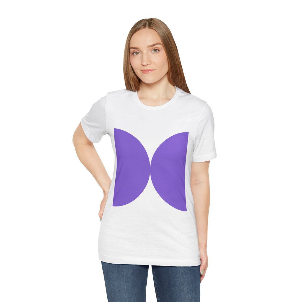 Minimalist Purple Geometric Tee — Modern Abstract Shape T-Shirt