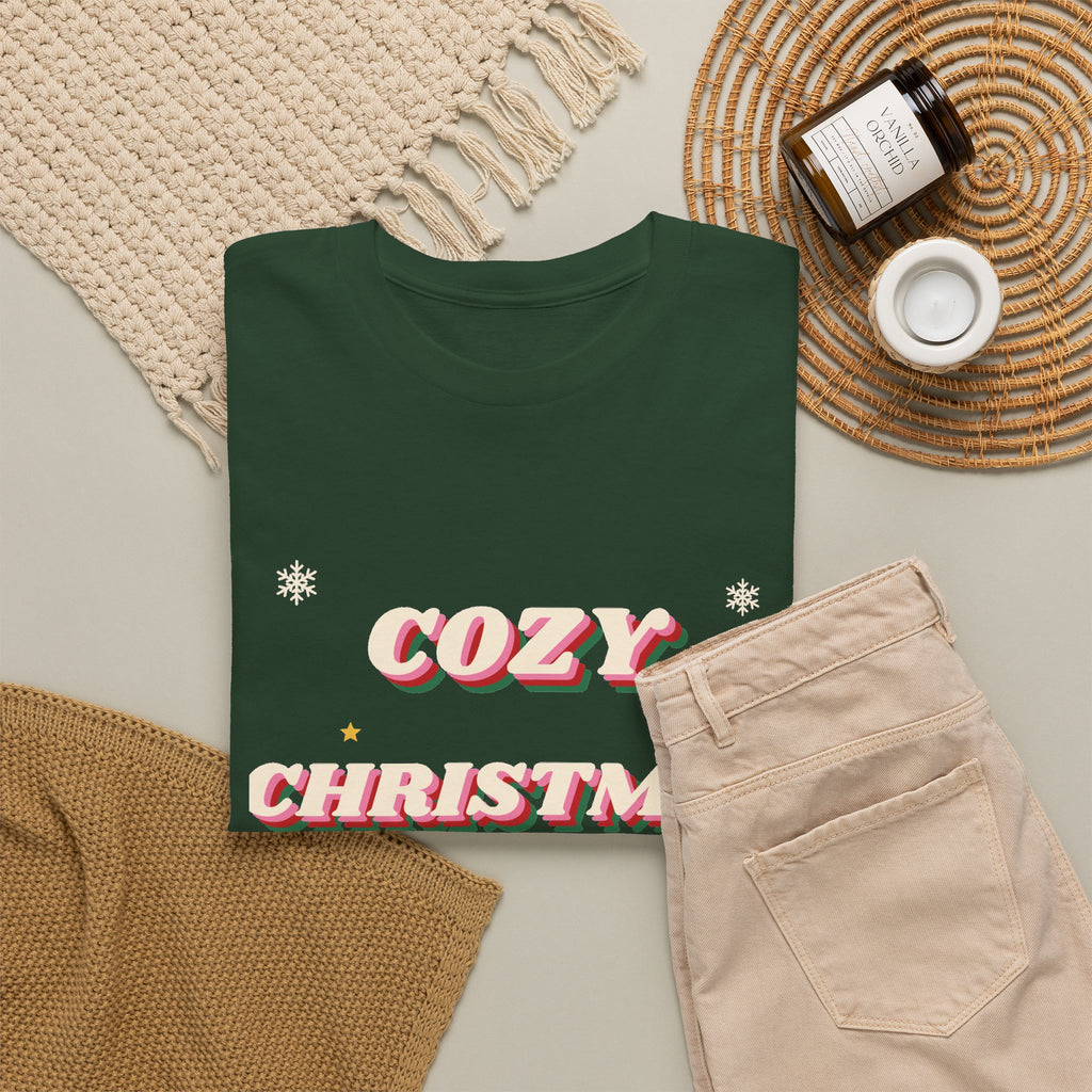 Cozy Christmas Vibes Tee — Retro 70s Groovy Holiday T-Shirt