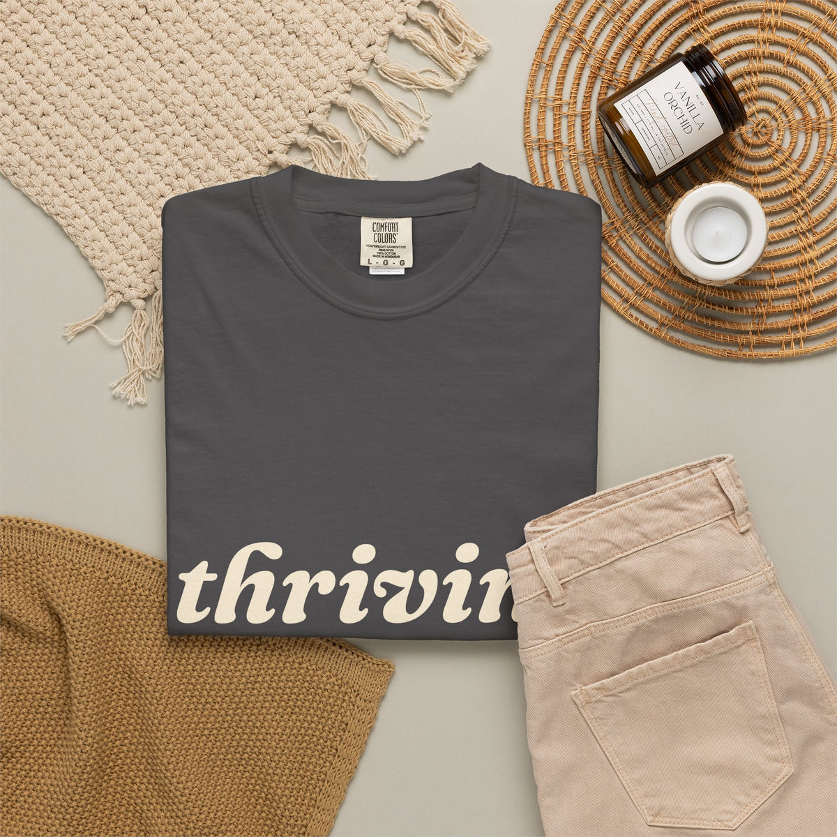 Thriving (Lying) Shirt — Funny Burnout Tee for Adults