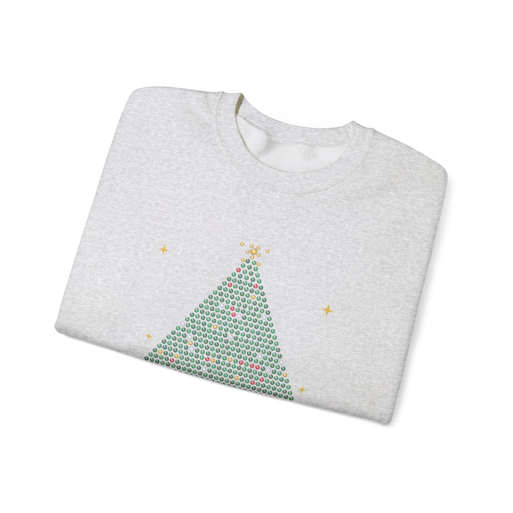 Faux Rhinestone Christmas Tree Sweatshirt — Sparkly Bling Look Merry Christmas Crewneck