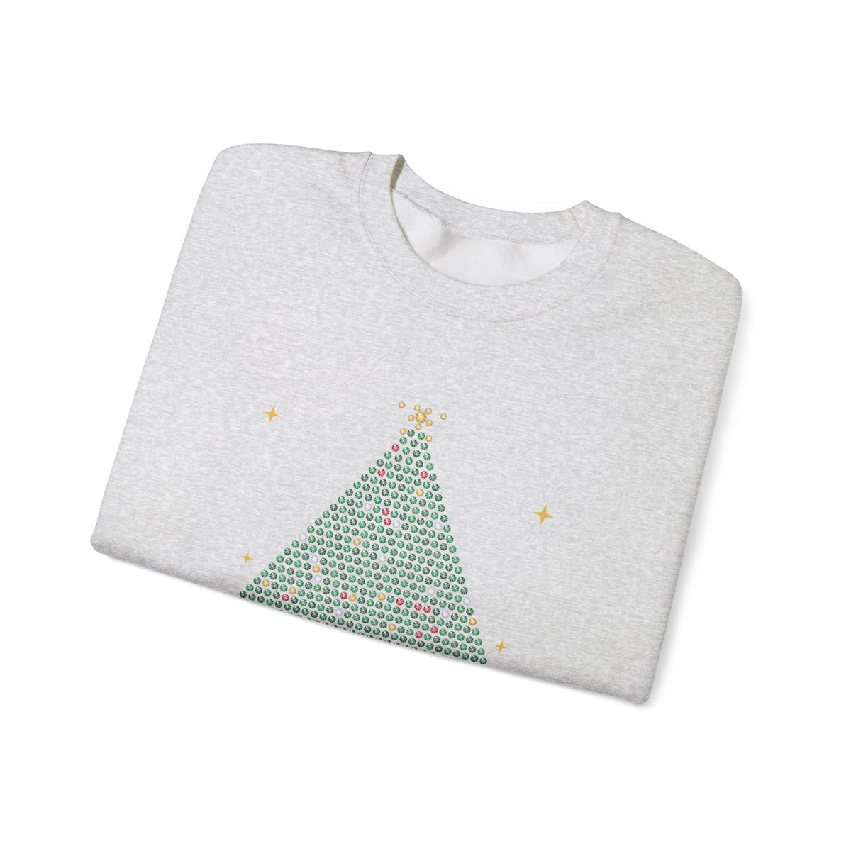 Faux Rhinestone Christmas Tree Sweatshirt — Sparkly Bling Look Merry Christmas Crewneck