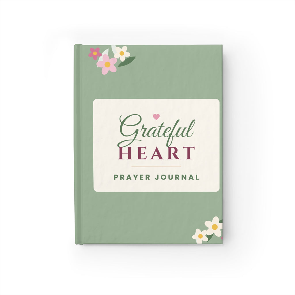 Grateful Heart Prayer Journal — Sage Floral Christian Hardcover Notebook