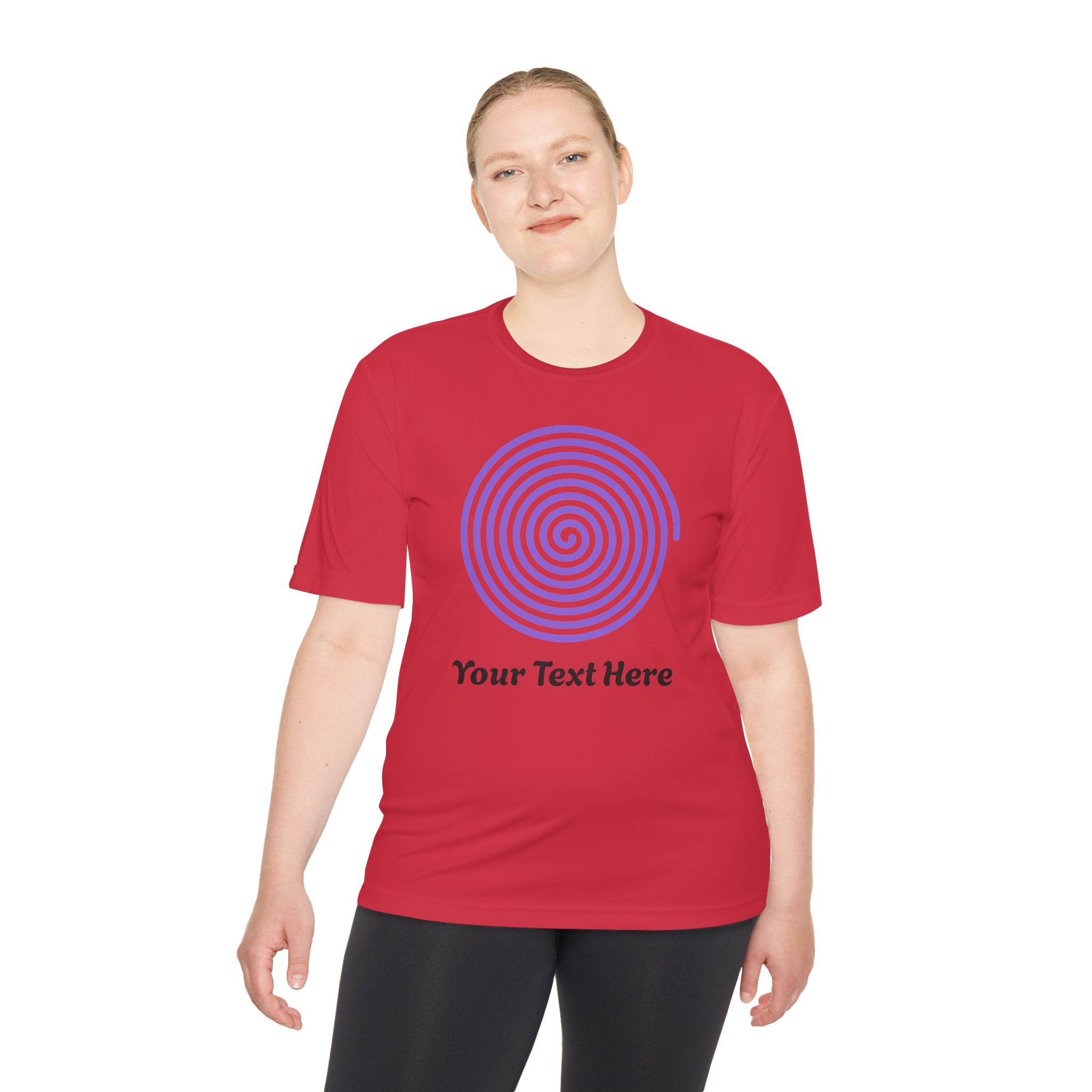 Hypnotic Spiral Tee – Customizable Purple Spiral T-Shirt