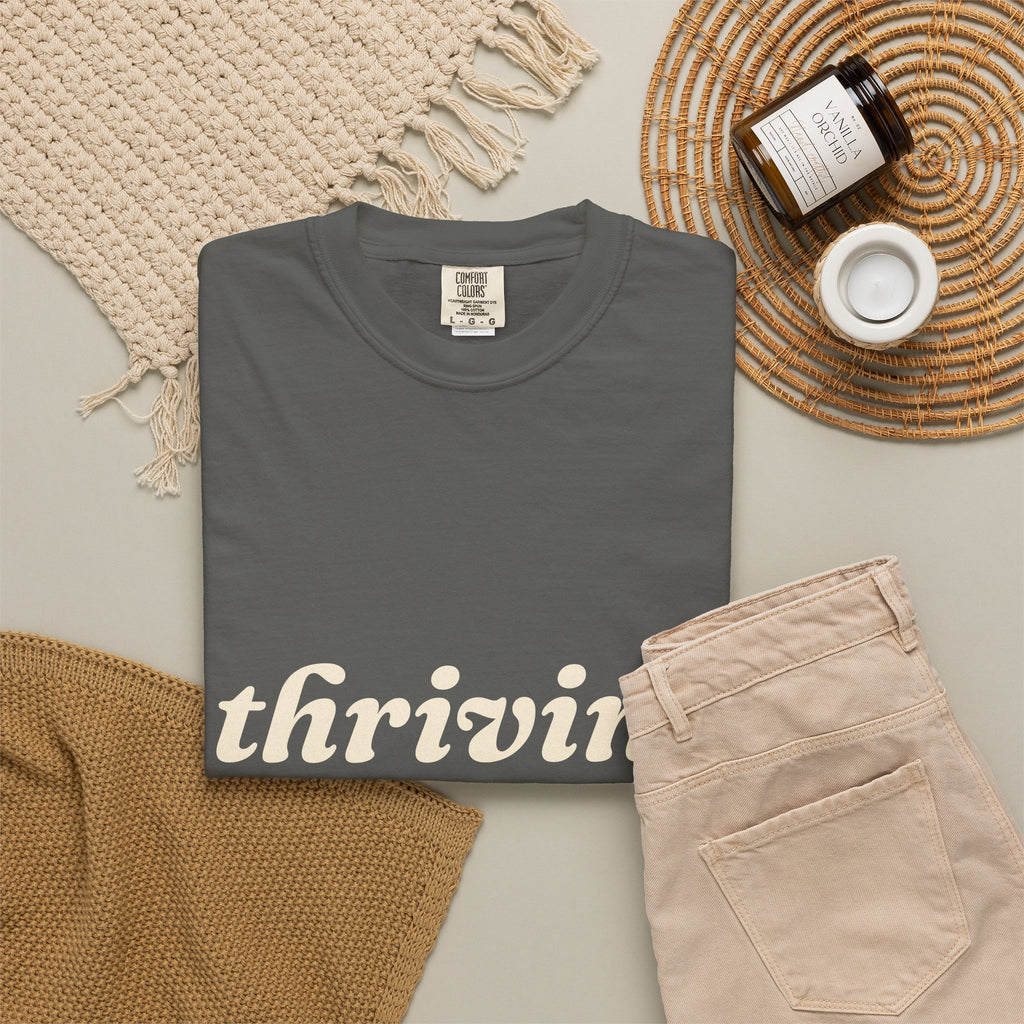 Thriving (Lying) Shirt — Funny Burnout Tee for Adults