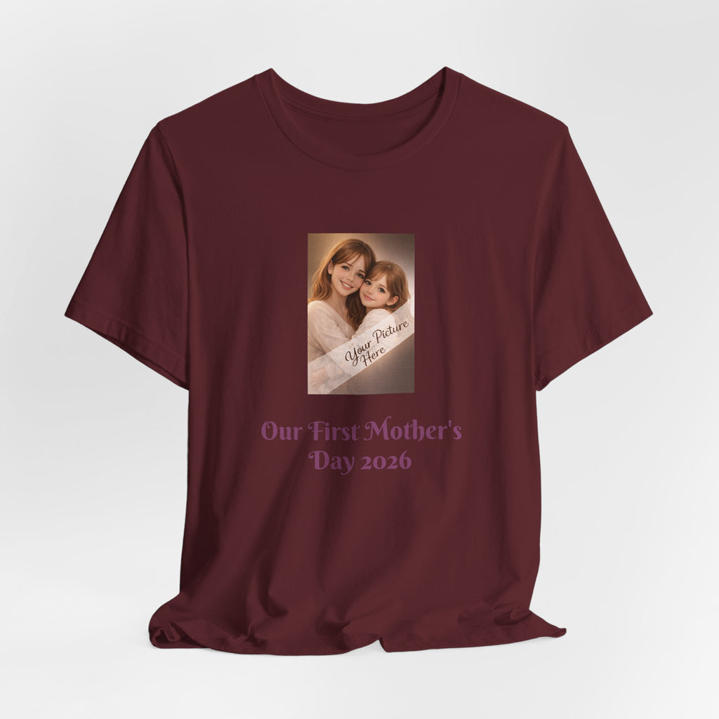 Our First Mother's Day Photo Tee — Personalized Floral Mother's Day T-Shirt