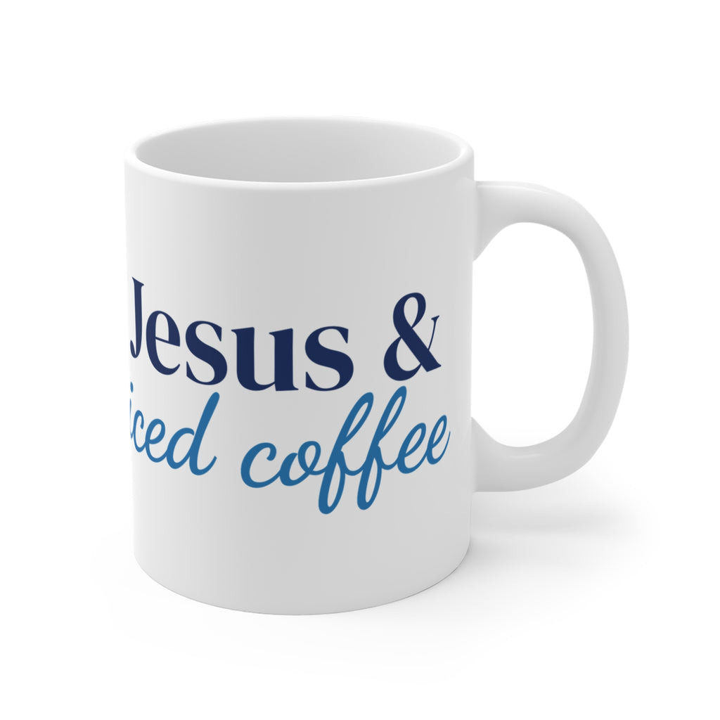 Jesus & Iced Coffee Mug — Funny Christian Coffee Cup 11oz