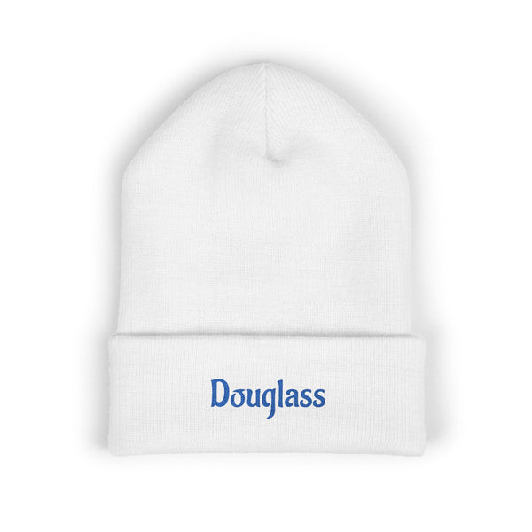 Embroidered "Douglass" Cuffed Beanie — Classic Knit Winter Hat