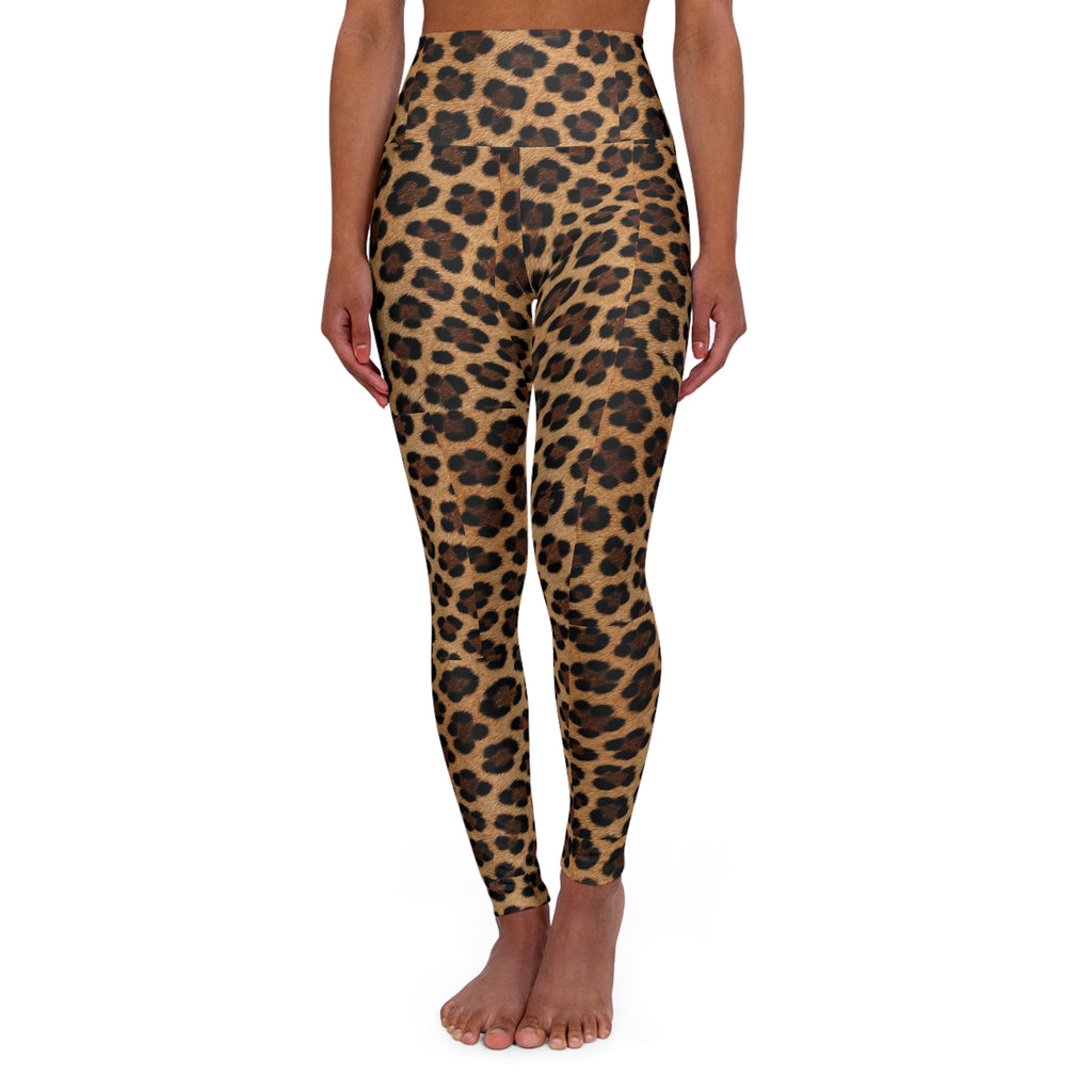 Leopard Print High-Waist Yoga Leggings — Stretchy Animal-Pattern Activewear