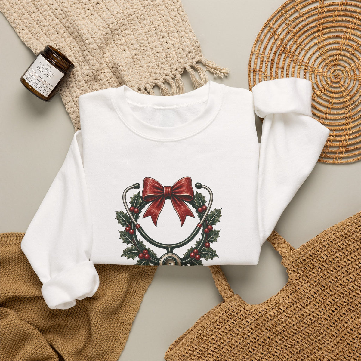 Silent Night Not On My Shift Sweatshirt — Funny Nurse Christmas Crewneck