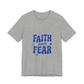 Faith Over Fear Tee | Christian Rainbow Scripture, Playful Mixed-Font Faith Shirt