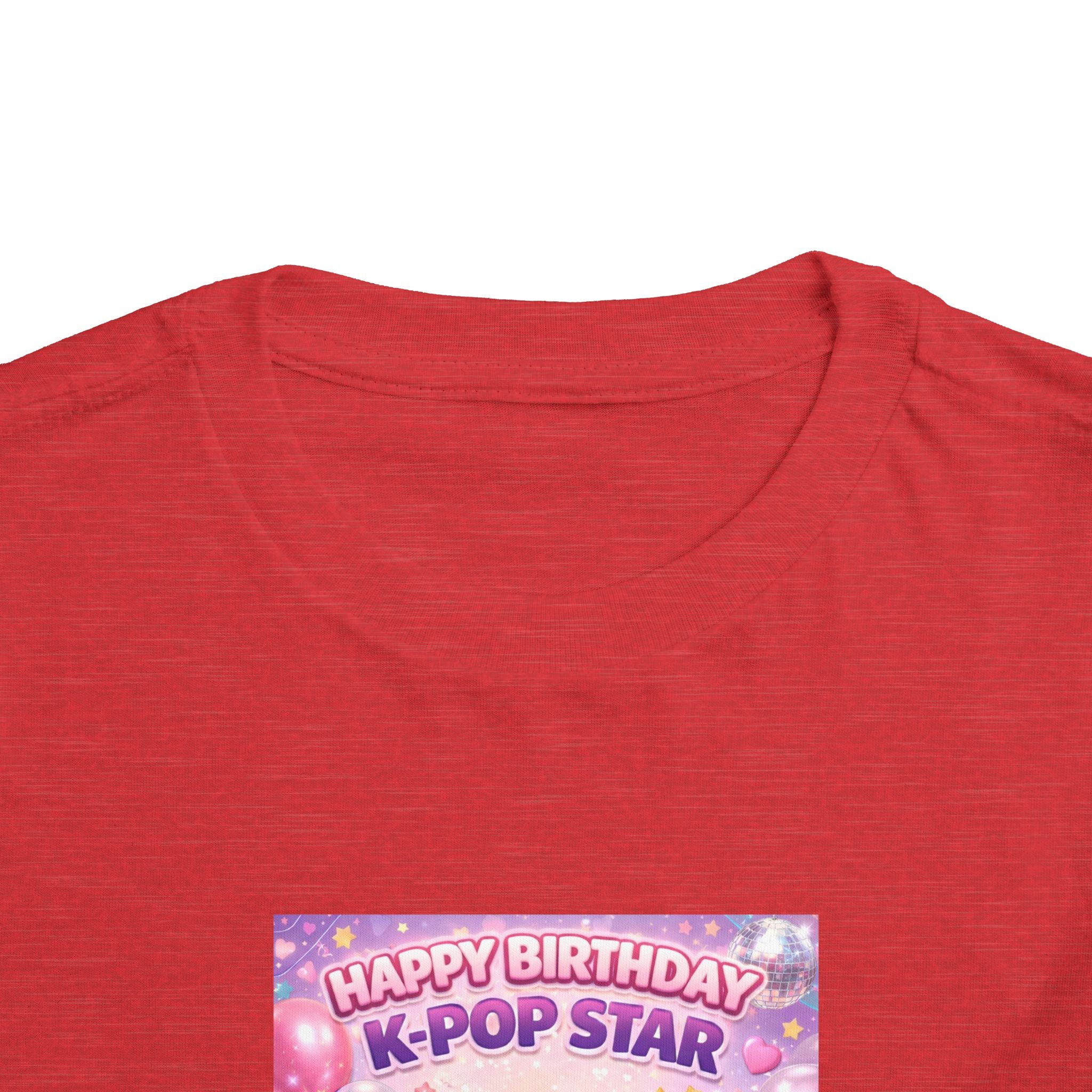 Toddler Tee — "Happy Birthday K-Pop Star" Pink Birthday Photo Shirt - Upload your own picture