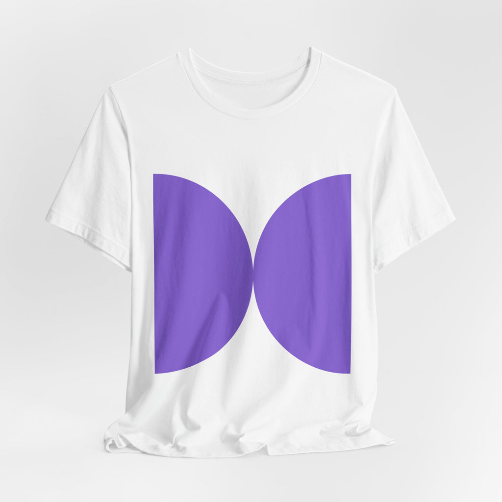 Minimalist Purple Geometric Tee — Modern Abstract Shape T-Shirt