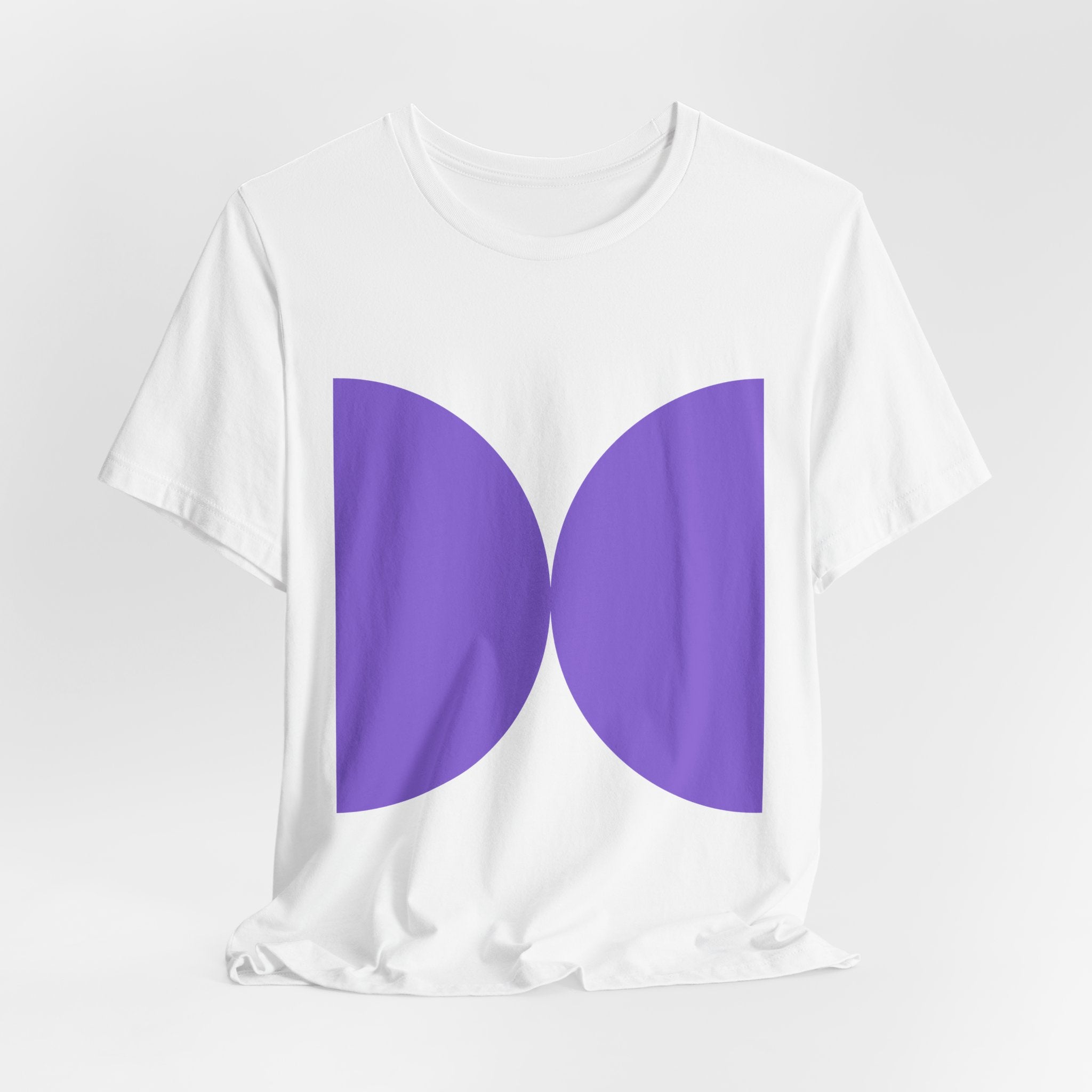 Minimalist Purple Geometric Tee — Modern Abstract Shape T-Shirt