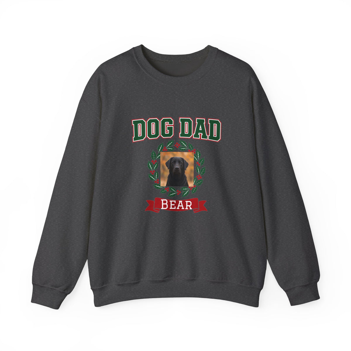 Dog Dad Personalized Sweatshirt – Custom Dog Photo & Name Crewneck