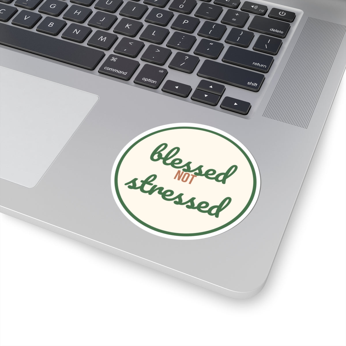 Blessed Not Stressed Sticker — Cute Christian Faith Vinyl Decal